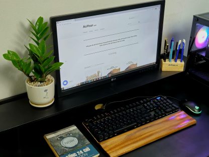 Kê tay bàn phím - Công thái học - Gỗ tràm - Ảnh 2