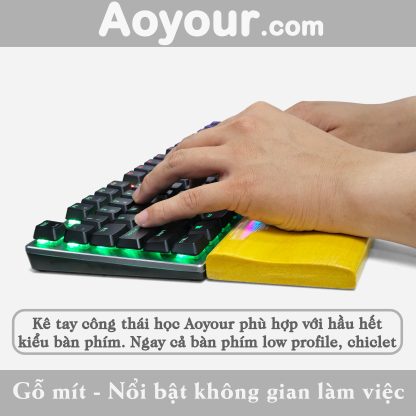 Kê tay bàn phím - Công thái học - Gỗ Mít - Ảnh 4